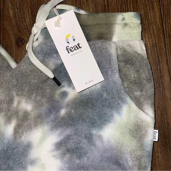 Feat Comfy Blanketblend Green Funky Grunge Tie dye Tapered Jogger Sweats M - Picture 2 of 6